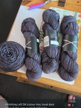 The Knitting Loft Hand-Dyed DK Yarn Skeins in Tonal Iron Gray